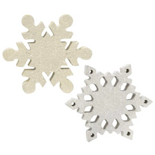 Load image into Gallery viewer, Glitter Wood Snowflakes