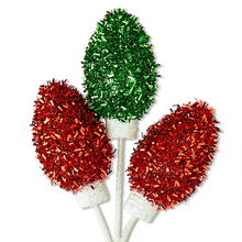Load image into Gallery viewer, Tinsel Christmas Bulb Pick