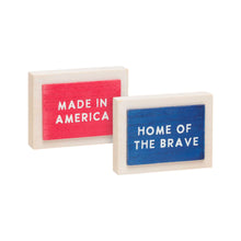 Load image into Gallery viewer, Reversible Patriotic Wood Block Sign