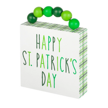 Load image into Gallery viewer, Happy St. Patrick's Beaded Box Sign