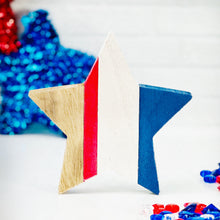 Load image into Gallery viewer, Red, White, Blue Wood Star