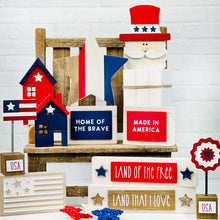 Load image into Gallery viewer, Reversible Patriotic Wood Block Sign