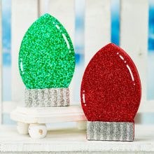 Load image into Gallery viewer, Green Christmas Light Bulb Sitter