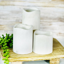 Load image into Gallery viewer, 6" Faux Cement Pillar Candle