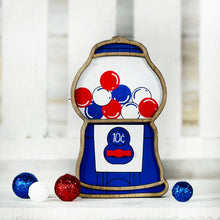 Load image into Gallery viewer, Red, White, & Blue Wood Gumball Sitter