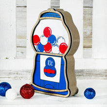Load image into Gallery viewer, Red, White, & Blue Wood Gumball Sitter