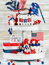 Load image into Gallery viewer, Patriotic Faux Book Stacks