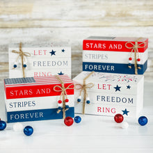 Load image into Gallery viewer, Patriotic Faux Book Stacks