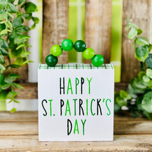Load image into Gallery viewer, Happy St. Patrick's Beaded Box Sign