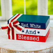 Load image into Gallery viewer, Patriotic Faux Book Stacks