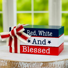 Load image into Gallery viewer, Patriotic Faux Book Stacks