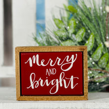 Load image into Gallery viewer, Merry & Bright Mini Box Sign