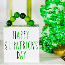 Load image into Gallery viewer, Happy St. Patrick's Beaded Box Sign