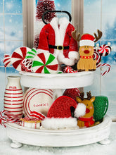 Load image into Gallery viewer, Glitter Peppermint Candy Wood Sitter
