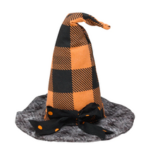 Load image into Gallery viewer, Orange Plaid Witches Hat