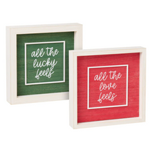 Load image into Gallery viewer, Reversible St Patricks & Valentines Sign