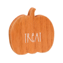 Load image into Gallery viewer, Trick Treat Wood Pumpkin Cutouts Set of 2