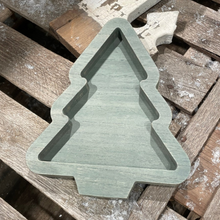 Load image into Gallery viewer, Washed Green Wood Tree Tray