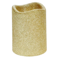 Load image into Gallery viewer, Gold Glitter LED Pillar Candle
