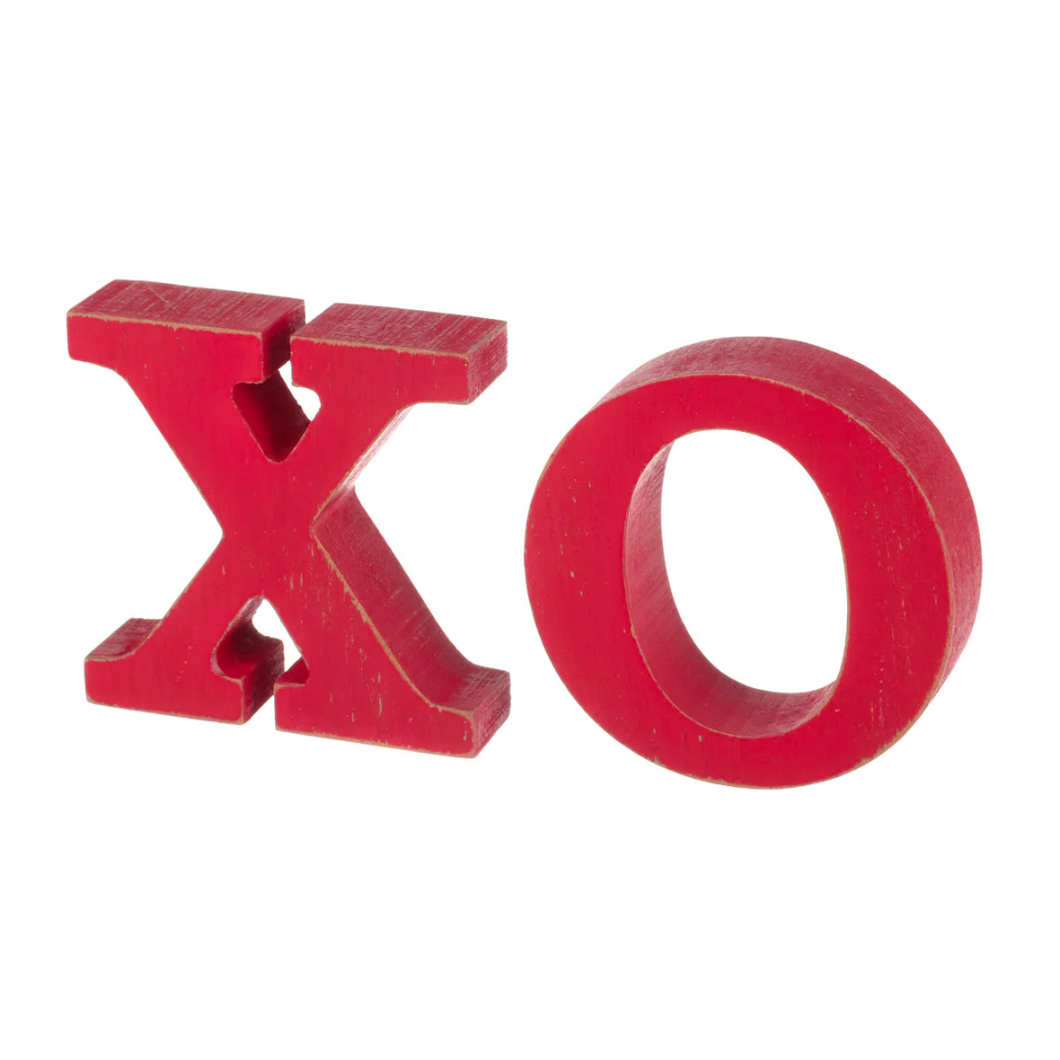 RED XO Wood Cutout Letters