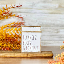 Load image into Gallery viewer, Joyful &amp; Flannels Reversible Fall/Winter Wood Block Sign
