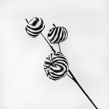 Load image into Gallery viewer, Black &amp; White Velvet Pumpkin Pick
