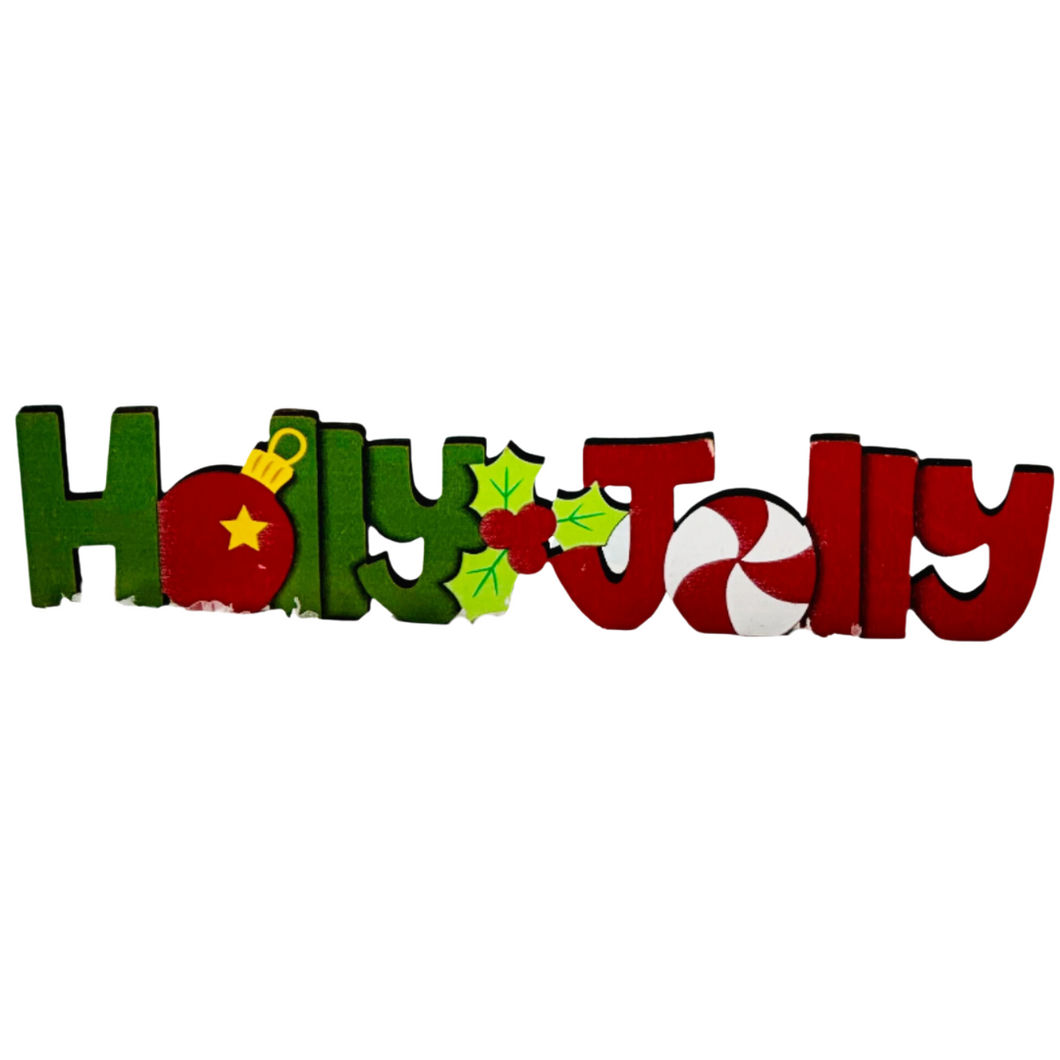 Holly Jolly Wood Sitter