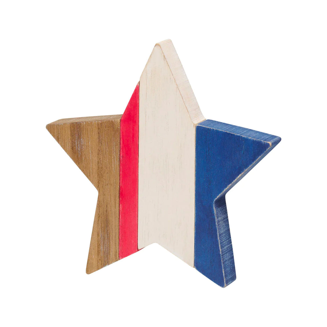 Red, White, Blue Wood Star