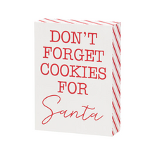 Load image into Gallery viewer, Cookies For Santa Block Sign
