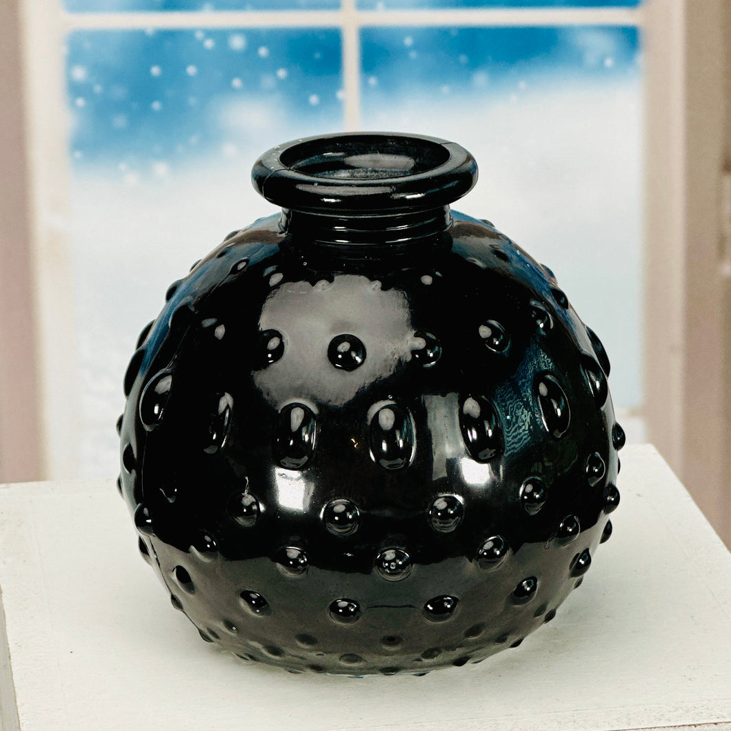 Black Hobnail Bud Vase