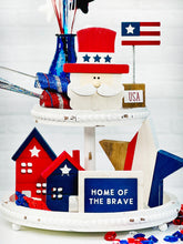 Load image into Gallery viewer, Red, White, Blue Wood Star
