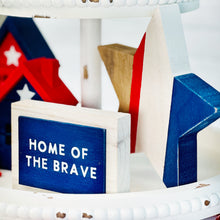 Load image into Gallery viewer, Red, White, Blue Wood Star
