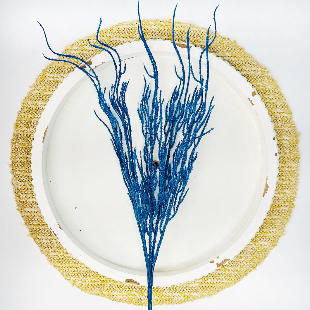Fuzzy Coral Floral Pick | Blue