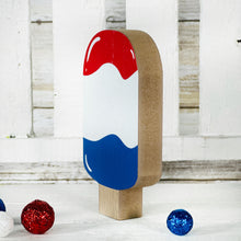 Load image into Gallery viewer, Red, White, Blue Wood Popsicles
