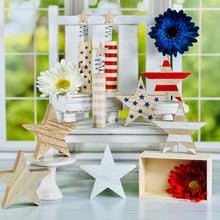 Load image into Gallery viewer, Natural Wood Patriotic Stars / Set of 3
