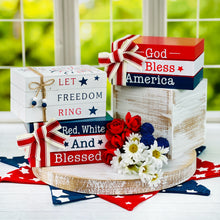 Load image into Gallery viewer, Patriotic Faux Book Stacks
