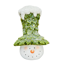 Load image into Gallery viewer, Leafy Hat LED Snowman
