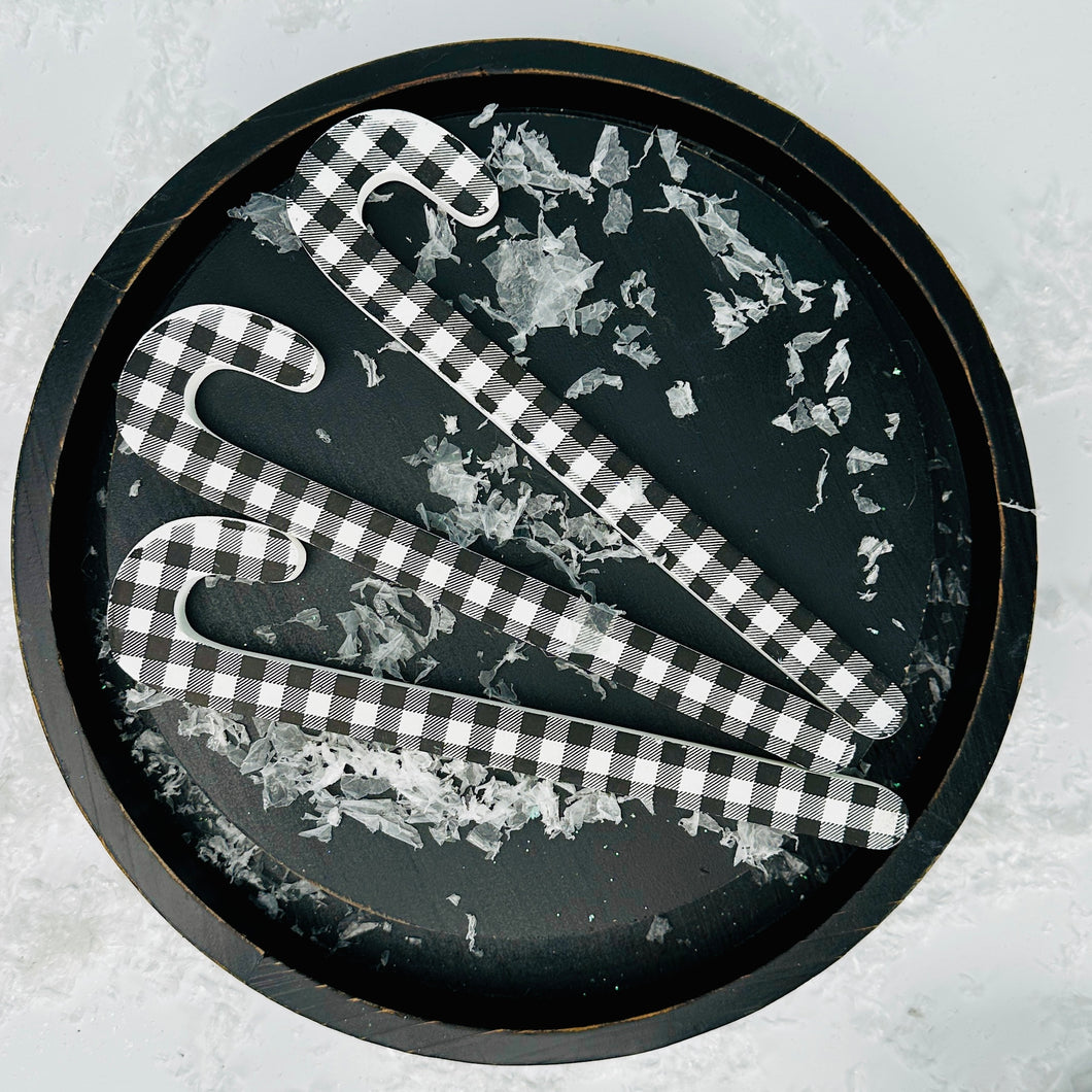 Black & White Check Candy Canes