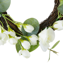 Load image into Gallery viewer, White Rose Grapevine Wreath
