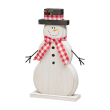 Load image into Gallery viewer, Mr Checkers Carved Snowman
