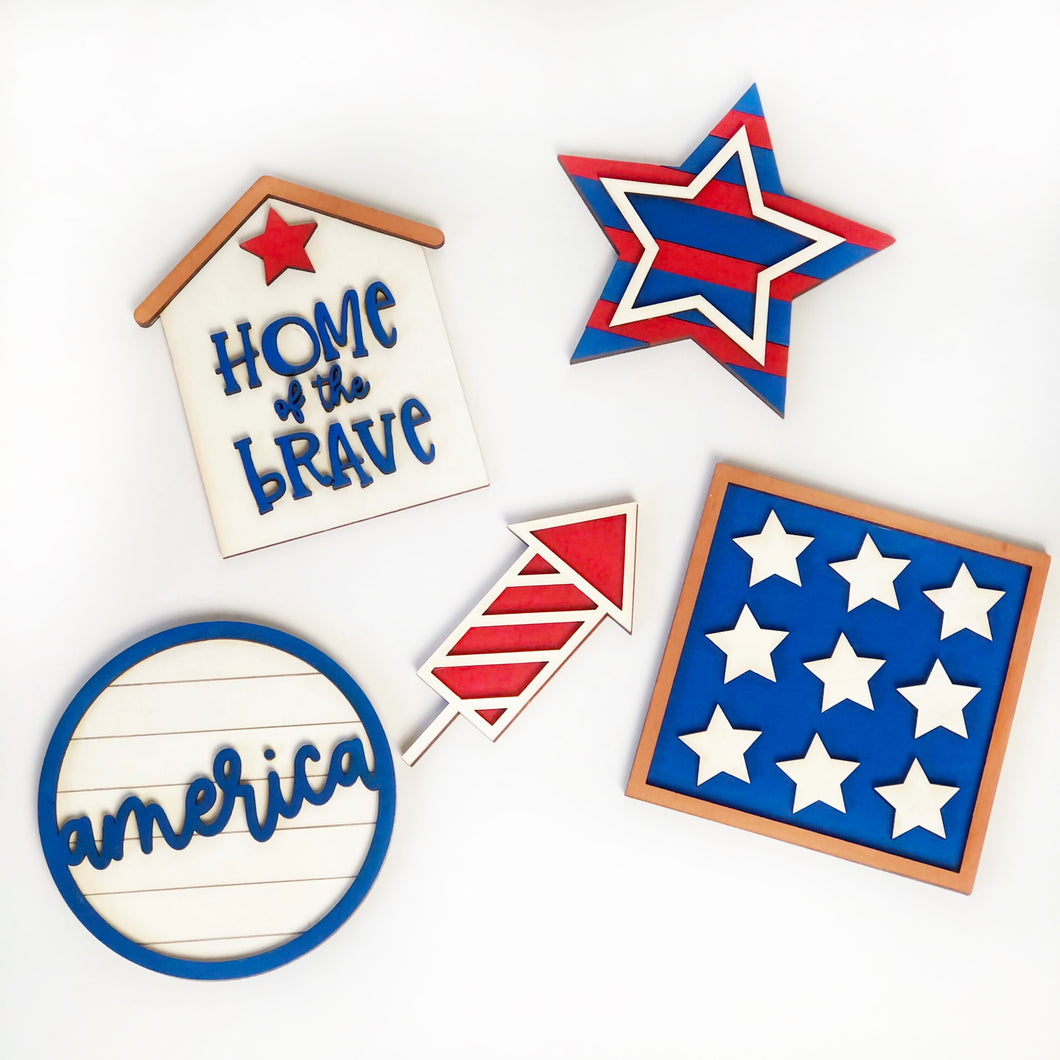4th of July Tray Set